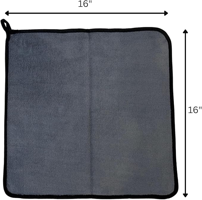 Deluxe Premium Microfiber Towels (Pack of 10) Ultra-Absorbent Soft Polishing Drying Cleaning Washable Durable Thick Professional Car Wax Cloth Household Cleaning 600GSM Dual-Sided Gray Yellow