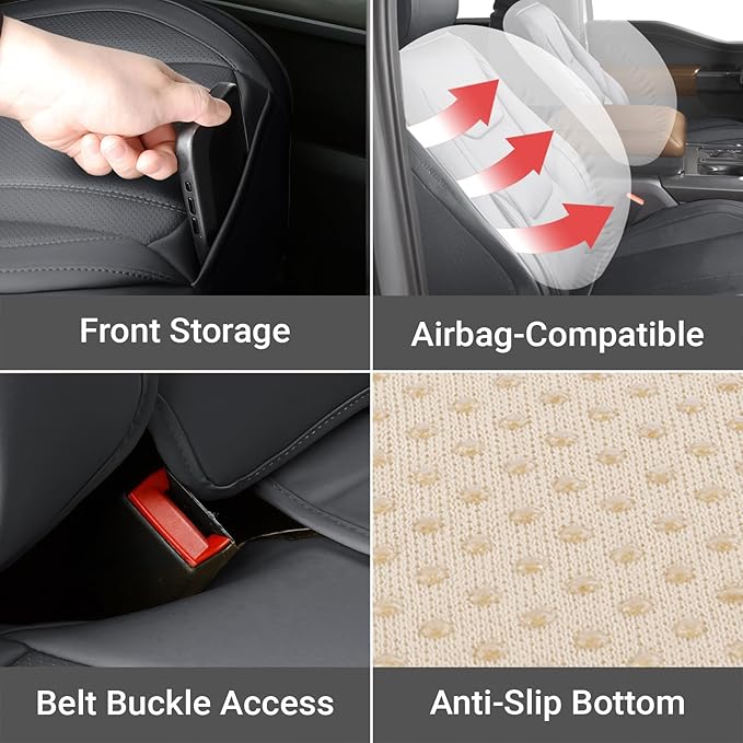 Coverland Custom Fit Car Seat Covers for Car Compatible with [Civic, Corolla, Focus, Malibu, Sentra, Jetta, Cruze] Premium Waterproof Non-Slip Interior Protector [Full Set Dark Gray- Size Chart X51]