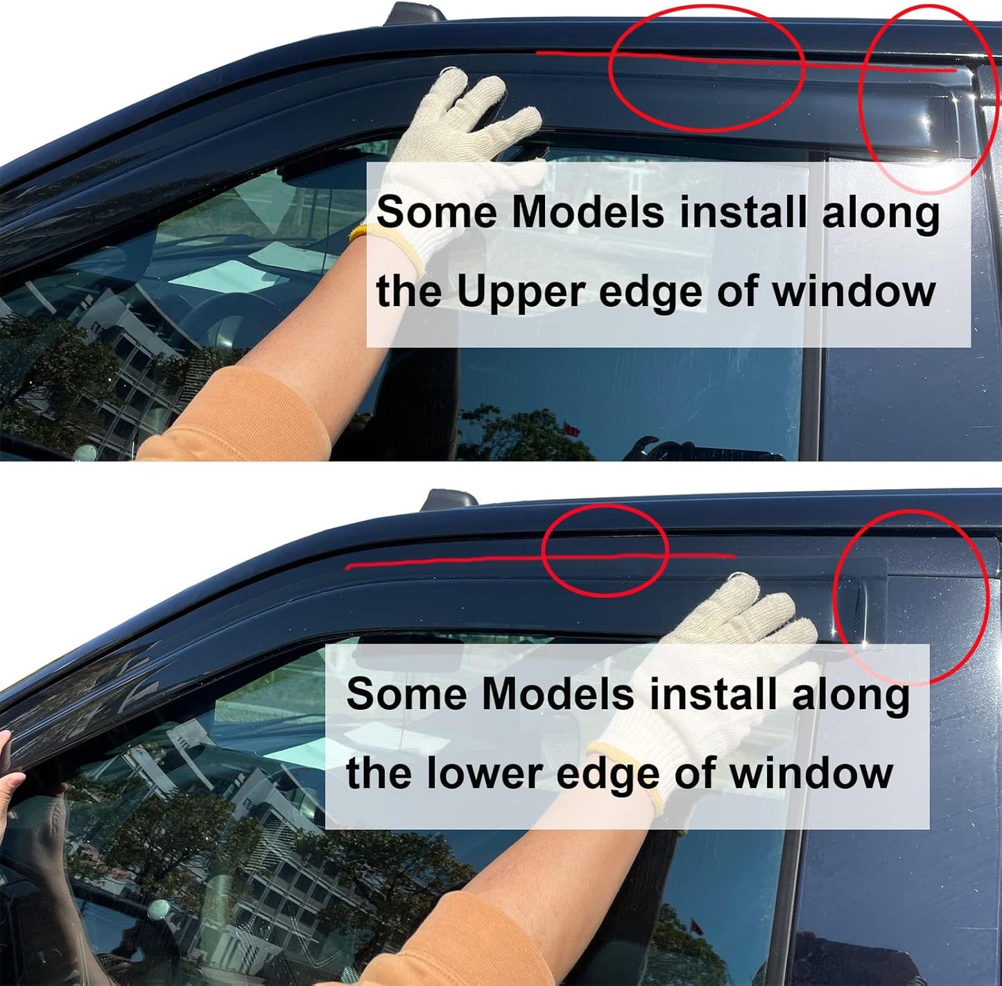 4pc Sun Rain Guards Window Visor Wind Deflector Compatible with 02-08 Ford Crown Victoria Smoke 94054