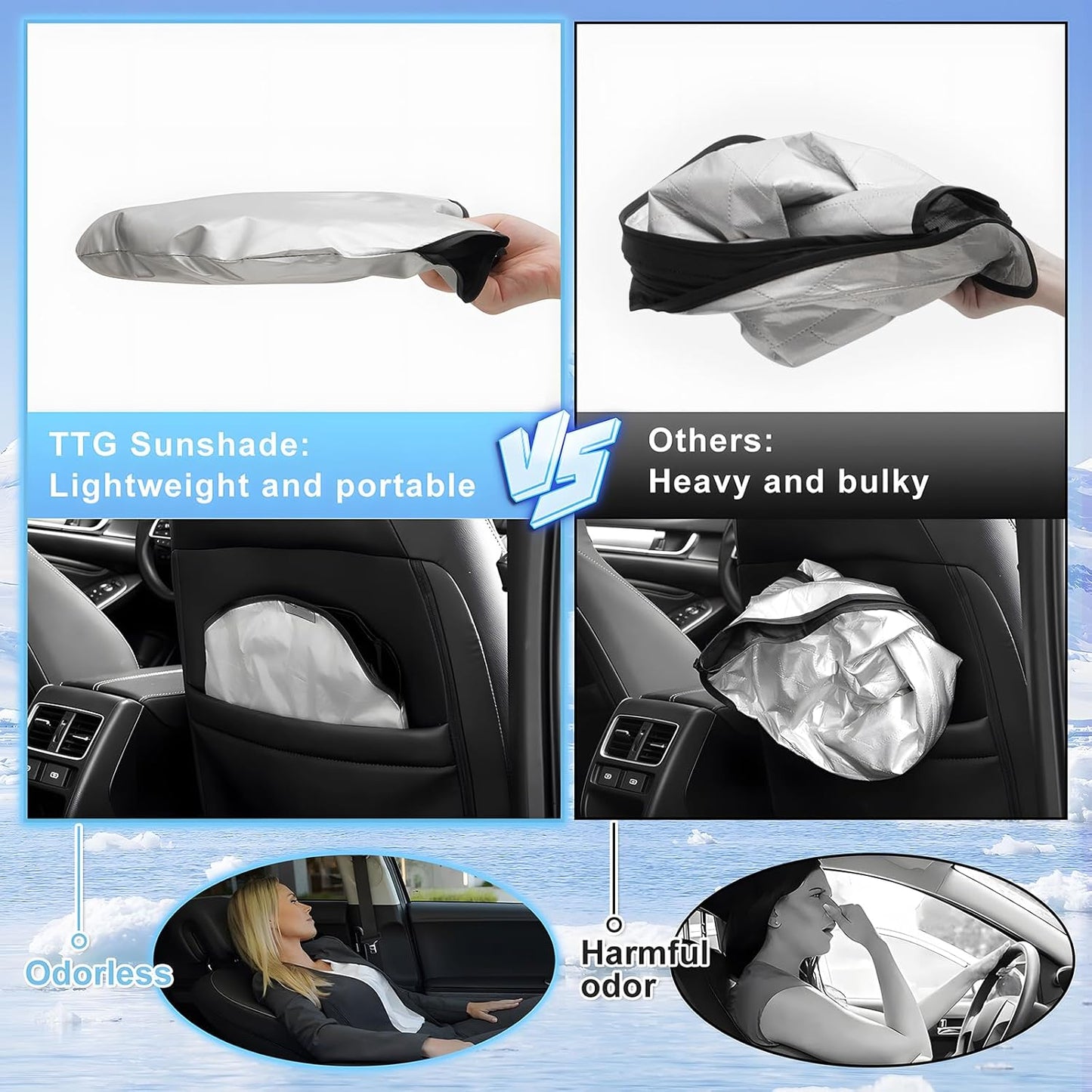 T TGBROS Windshield Sun Shade Custom Fit for 2015-2018 BMW X4 Accessories Foldable Sun Shield Reflective Polyester Sun Visor Cover Block Heat and Sun Protection