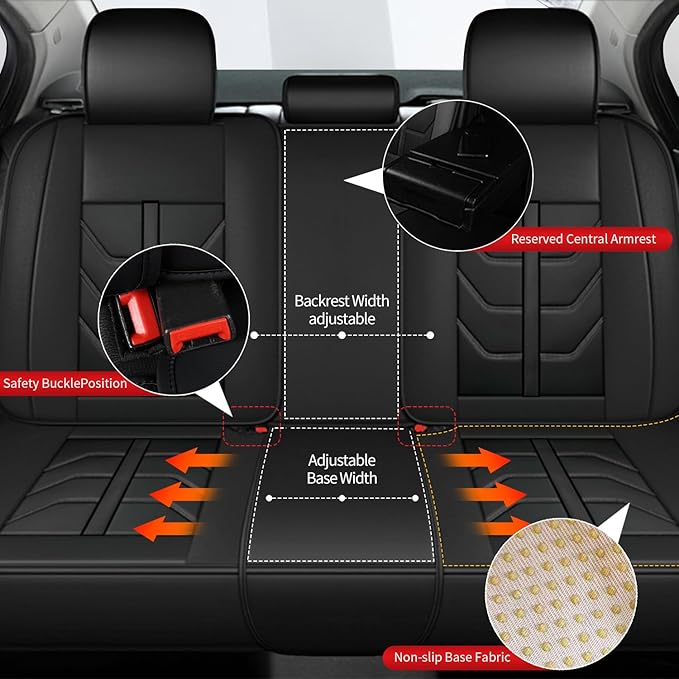 TTX LIGHTING Car Seat Covers fit for Subaru Impreza 2012-2026 Full Set: Premium Leather Automotive Seat Cover with Airbag Compatible Waterproof (5 Seats, Black)