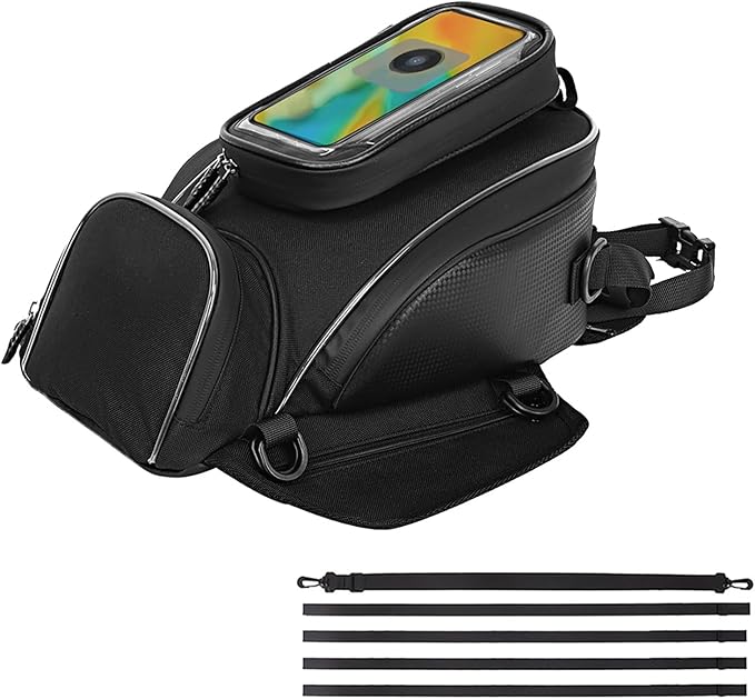 Motorcycle Tank Bag for BMW K1600B K1600GT K1600GTL K1600 B GT GTL, Oxford Magnetic Motorbike Bag Water-Resistant Motorcycle Gas Tank Bag with Magnets and Straps for Touring,B/Strap