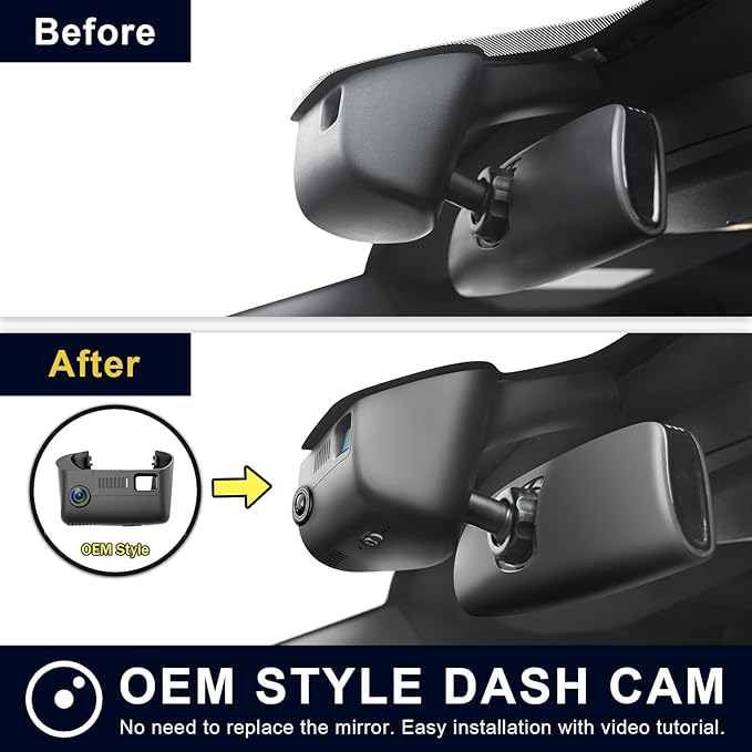 Mangoal Front 4K & Rear 1080P Dash Cam Custom for Dodge RAM 1500/2500/3500 2013 2014 2015 2016 2017 2018,(Model C),Check Model Carefully,OEM Look,WiFi & App,128GB Card