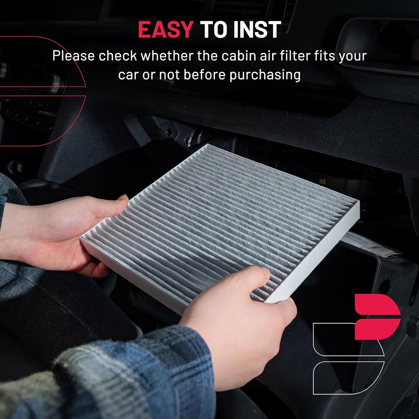 BDFHYK CF10361 Cabin Air Filter with Activated Carbon Compatible with Chevy 2005-2010 Cobalt, 2006-2011 HHR, Compatible with Pontiac 2007-2010 G5, 2005-2006 Pursuit