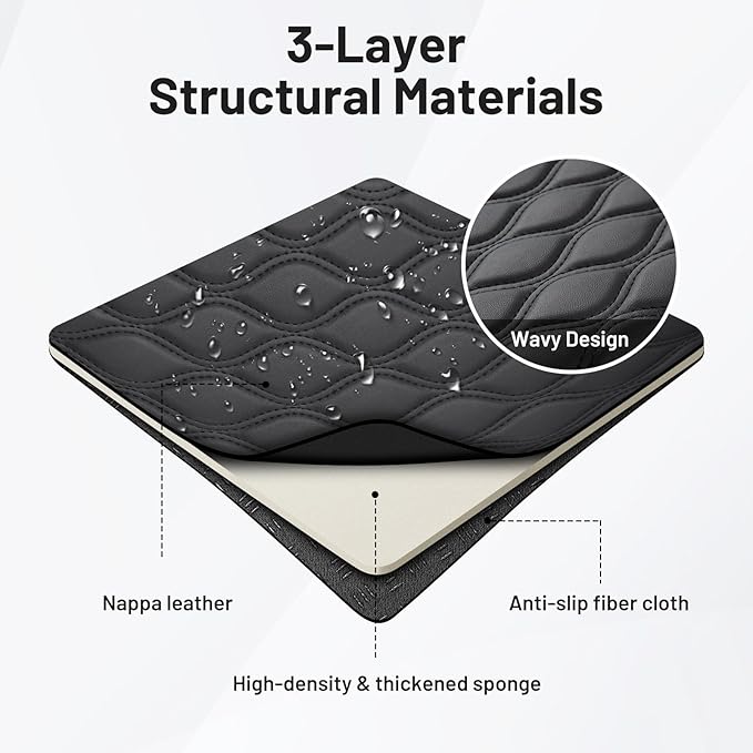Autorder Center Console Cover for 2025-2026 Toyota Camry Accessories Armrest Cushion Cover Nappa Leather Middle Console Covers Camry Console Cushion Pad Anti-Scratch