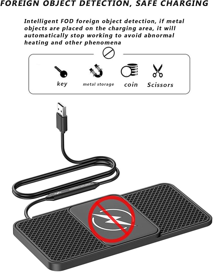 Car Wireless Phone Charger for Suzuki Celerio Ignis Jimny Kizashi Ignis, Non-Slip Fast Inductive Chargers Charging Pad Type-C Fastcharger Auto Electronic Accessories