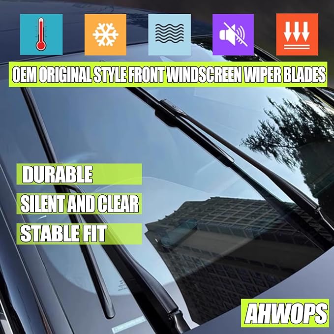 3 Wiper Front and Rear Wiper Blades for 2018-2023 GMC Terrain, OE Original Style (24″/18″ Front/12″ Rear) For My Car