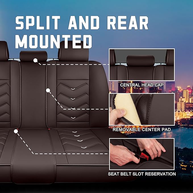 CTDS Car Seat Covers for Chevy Equinox 2005-2026, Stylish Sport Seat Cover, Premium Nappa Leather Car Seat Cover. Automobile Seat Covers Sets.(Luxury 5 Seats/Coffee Color)