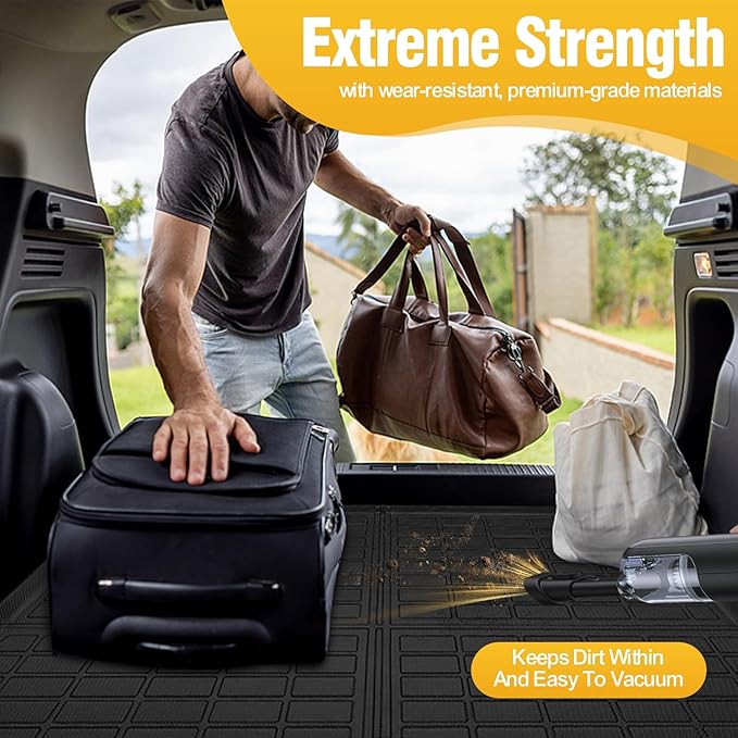 Trunk Liner Cargo Liners for Chevrolet Traverse 2018-2023 and Traverse Limited 2024 Rear Trunk Floor Mats 3D Boot Tray All-Weather TPE Black