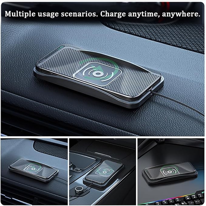 Wireless Car Charger Pad for Ford Explorer 2000-2026, Type-C/USB 20W Car Wireless Charger Non-Slip Phone Charging Pad Car Accessories,A 30cm Cable Type-C Plug