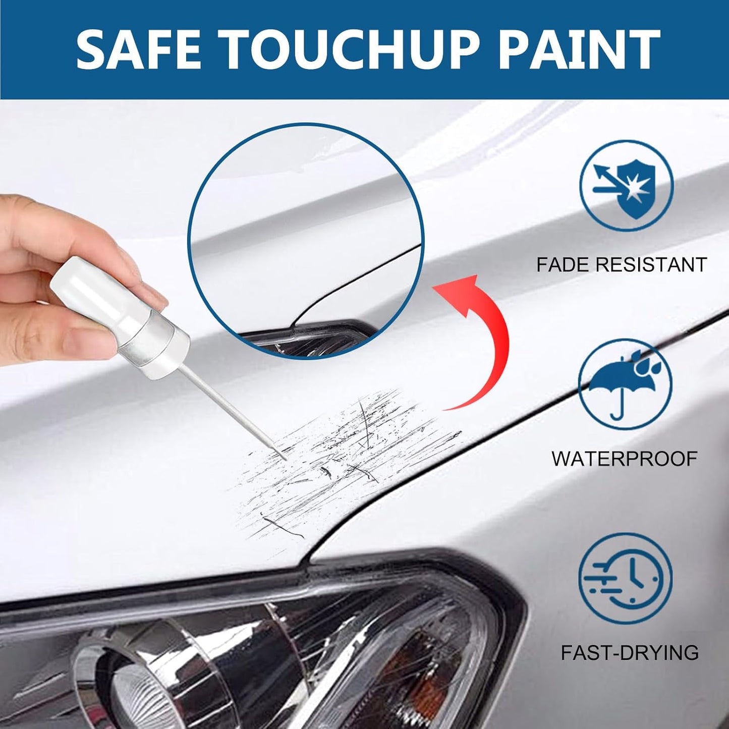 Ice Silver Metallic(G1U) Touch Up Paint for Subaru-Exact Match 2 in 1 touchup Paint Pen for Chips and Nicks Repair Car Paint Scratch Repair Kit