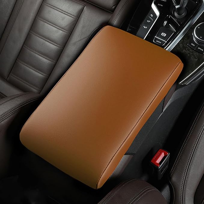 Car Armrest Cover Pad for Mazda CX-30 2020–2025 Premium Leather Center Console Armrest Cushion Pad Anti-Scratch Waterproof Auto Interior Accessories Orange Style
