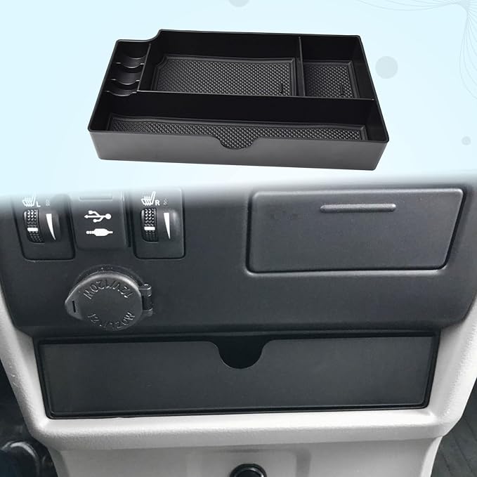 EDBETOS Console Drawer Tray Compatible with Toyota Sienna 2015-2019 2020 Interior Accessories Sienna Center Console Organizer Insert Tray Under Radio Storage Box Coin Container Phone Holder, ABS Black