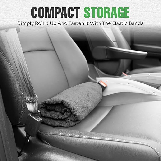 lebogner Car Seat Towel Cover for Post Gym Workout, Running and Swimming, 2 Pack Universal Fit Anti-Slip Waterproof Sweating Bucket Seat Protector for Cars, SUVs and Trucks, Grey