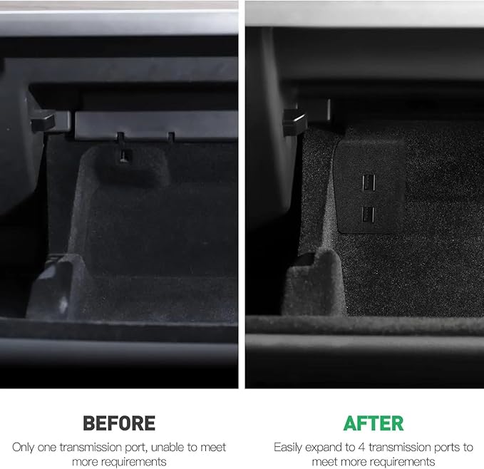 Glove Box Docking Station for Tesla Model Y USB Shunt Hub Docking Station Central Control Expander Glove Box Docking Docking for Tesla Model 3/Y Highland (M3 Highland My Juniper)