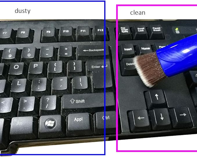 yueton Double Ended Portable Cleaning Brush Mini Hand Held Magic Brush Duster for House, Car, Office (Blue)