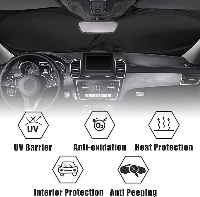 Big Fish Car Windshield Sun Shade Foldable Sunshade Front Window Cover Sun Visor Protector Accessories (59x27.5 inches)