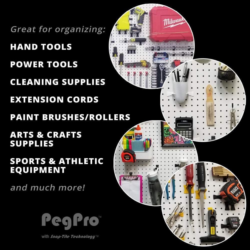 PegPro® 2" Hooks Kit for Standard “Wood Fiber” pegboard – Durable Plastic Pegboard Hooks - for Garage, Kitchen, Craft Room, and More (2" Hook - 24 Pack, Pink)