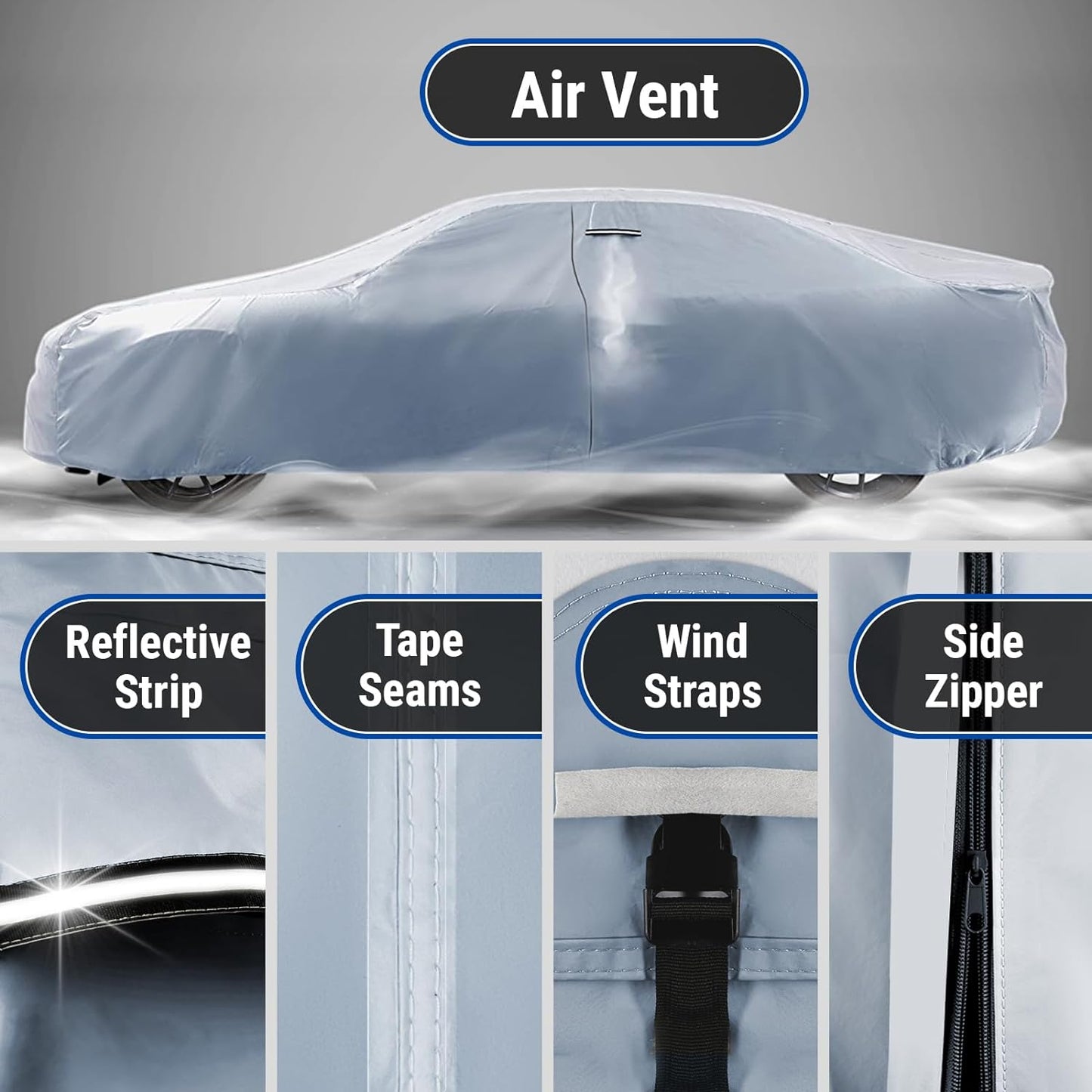 iCarCover Premium Car Cover for 1991-1996 Buick Park Avenue Heavy Duty Waterproof All-Weather Automobiles Custom Fit Indoor Outdoor UV Snow Protection Covers with Straps and Bag