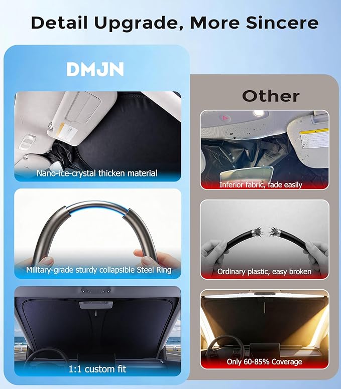 DMJN Windshield Sun Shade for Su-baru Crosstrek (2018-2026), Car Sunshade for Front Windshield [100% Efficient Block UV & Scorching Sun] UPF50+ Heat Block - Protect Interior & Keep Cooler