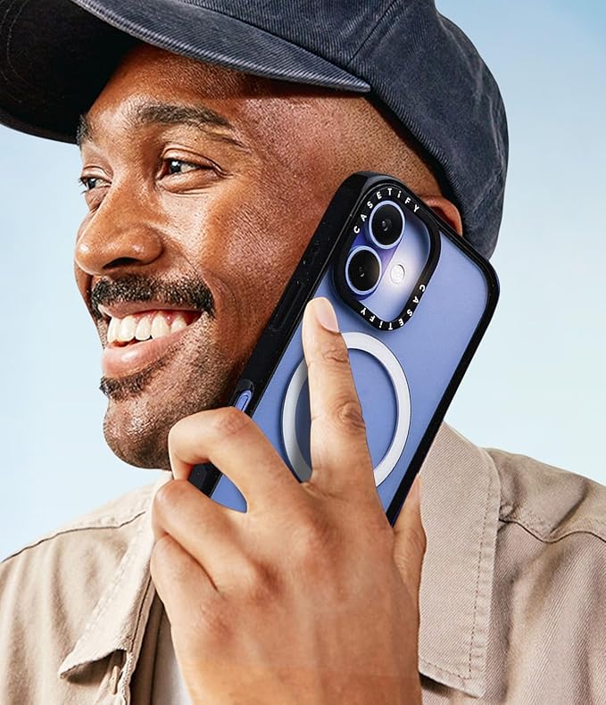 CASETiFY Impact Case for iPhone 15 Plus [8.2ft 4X Military Grade Drop Protection/Compatible with Magsafe] - Floral Gingham - Blue - Clear Black