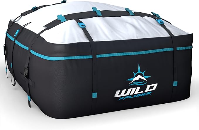 Rooftop Cargo Carrier - 19 Cubic Feet (XL), Waterproof Soft Shell Car Roof Cargo Carrier, Heavy Duty Car Top Luggage Cargo Bag with Patented Door Hooks and Non-Slip Mat