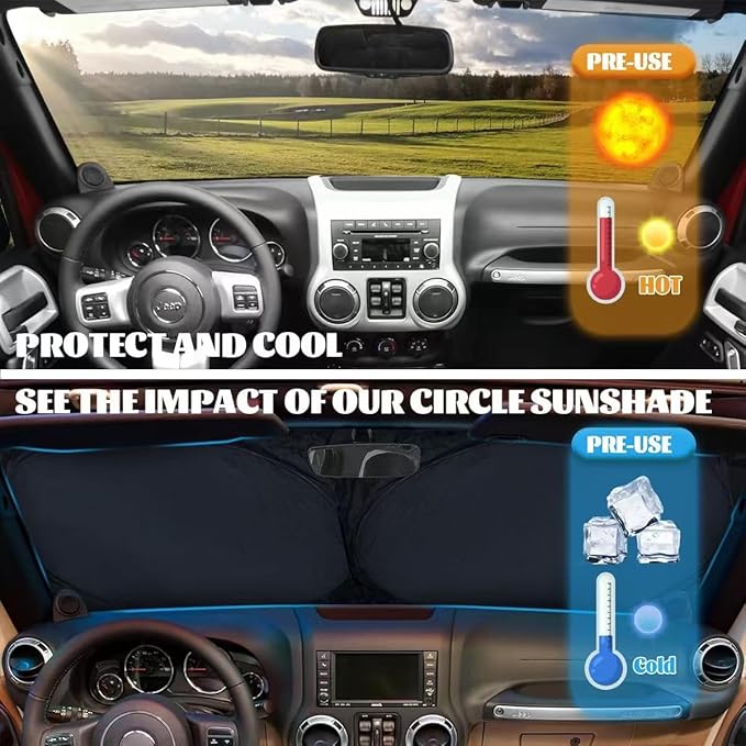 Christmas Car Window Sun Shield Blue Winter Nordic Snowflake Xmas Front Window Sun Shade Rays Sun Shade Visor Protector for Car Sedan Truck SUV Accessories 59" L x 31.5" W