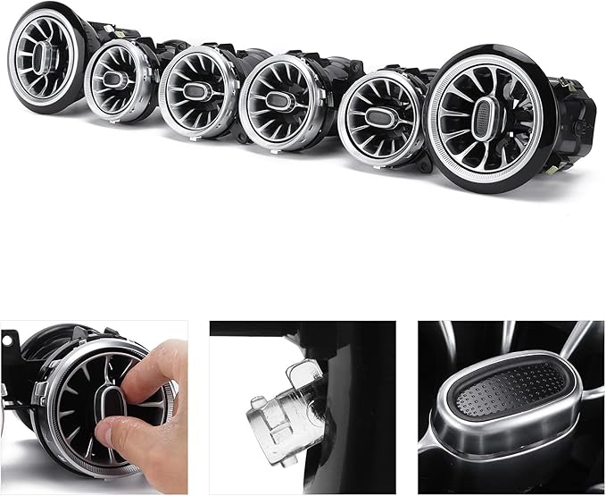 6pcs 64 Color Front LED Turbine Air Vent Ambient Light Kit Replacement for EClass W213 C238 2017-2021