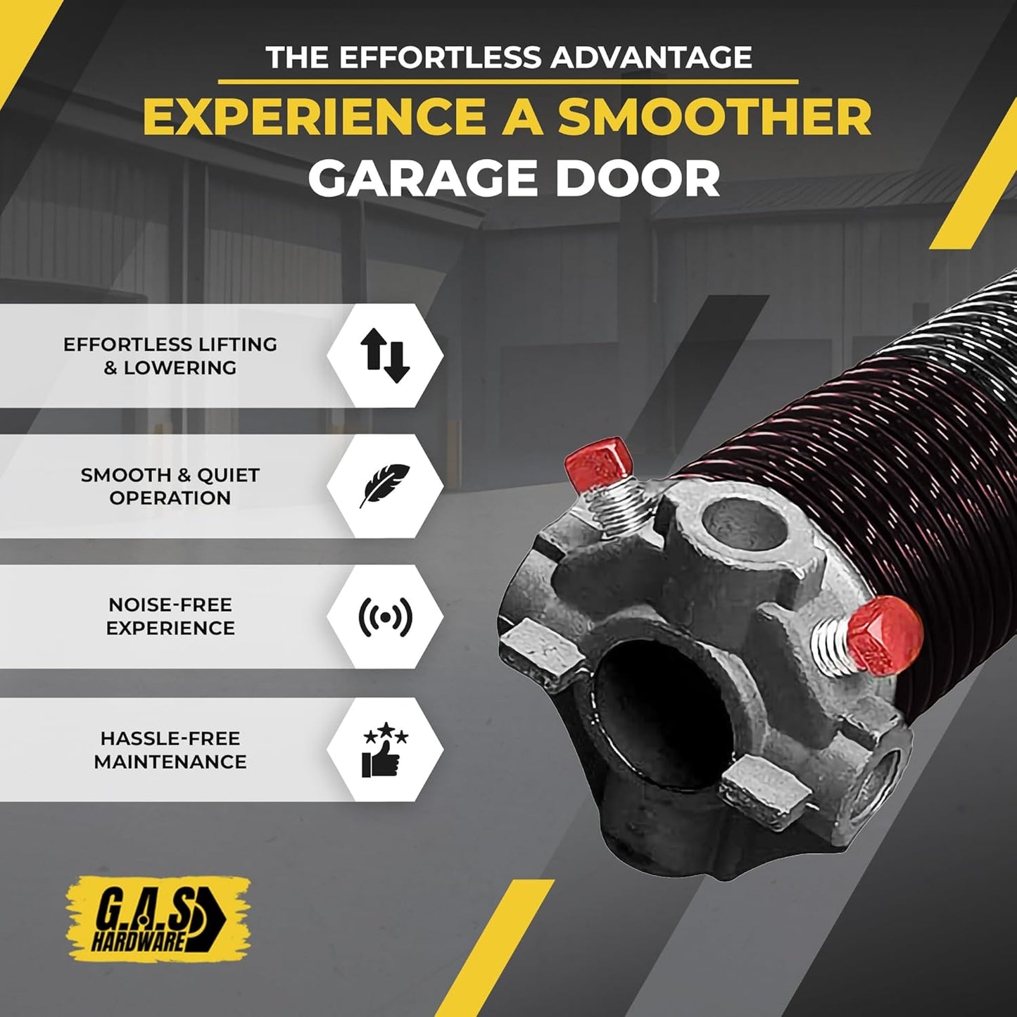 Garage Door Torsion Spring 234x2x29 Torsion Springs for Left Side of Garage Door with 1" Steel Bearing, Gloves, and Winding Bars Precision E-Coating 5-Year Warranty Minimum 30,000 Cycles (Red Cone)