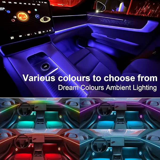 Ambient Front Trunk Lights for Tesla Model 3 Y 2021-2023 (Trunk/Neon),Interior Car LED Strip Lights,Front Interior Frunk Lightning String for Neon Atmosphere
