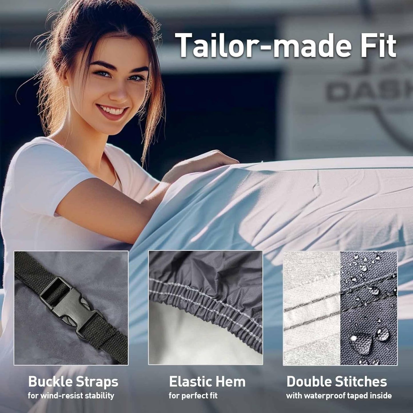 DaShield Ultimum Series Cadillac DeVille 1961-1984 Sedan 4-Door Hardtop All Weather Protection Semi Custom Fit Dust, Sun, Snow, Rain Protection Indoor Outdoor