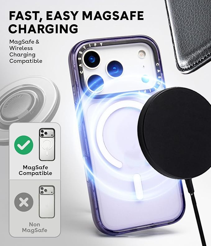 CASETiFY Impact iPhone 17 Case [Slim/Compatible with Magsafe / 8.2 ft. 4X Military Grade Drop Protection] - Afternoon at Bondi - Clear Black