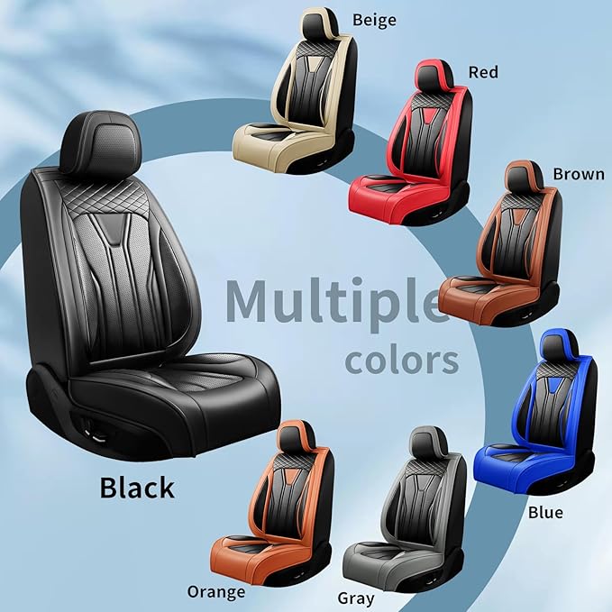 Fit Tucson Car Seat Covers Compatible with Hyundai Tucson 2010-2026, Premium Leather Breathable,Wear Resistant, Airbag Compatible, All-Weather Protection & Full Coverage, Full Set Beige&Black