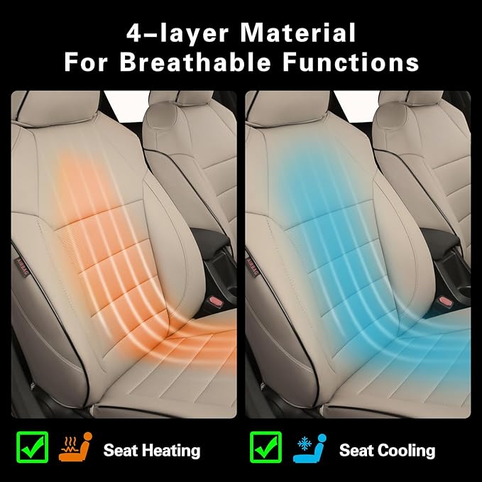 EKR Rav4 Seat Covers Custom Fit for Toyota Rav4 (Only Hybrid) 2019-2025 LE,XLE,XLE Premium,Limited,Woodland Edition, Leather Car Seat Cover Full Set for SUV Faux Leather(Beige)