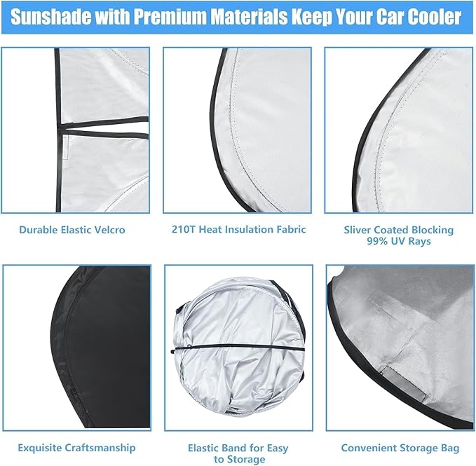 Windshield Sunshade for Kia Sportage 2023 2024 2025 2026 Custom Fit Front Window Sun Shade Cover for Sportage Foldable Sun Visor Keep Cool Block UV Heat Car Accessories