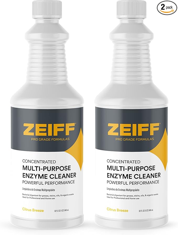 Zeiff Pro-Grade Multi-Purpose Probiotic Enzyme Cleaner - Pet Stain and Odor Remover, Drain Cleaner - Powerful Cleaning & Odor Eliminating Formula For Professional & Home Surfaces - 32 Ounce