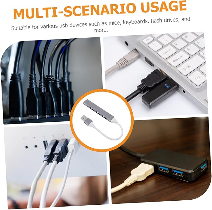 KALLORY USB Hub Ports Expansion for Laptop Desktop Car Gaming Keyboard Mouse Accessory Hub USB Extender