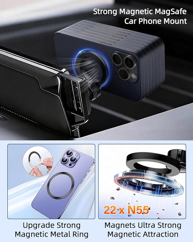 PZK Car Phone Mount for Toyota C-HR CHR 2019 2020 2021 2022 LE/XLE/Limited/Nightshade Accessories 8-inch Screen Compatible with Magsafe Cell Phone Holder 360° Rotation Phone Cradles Not Affect Vent
