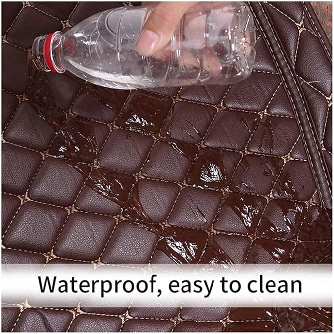 Custom Car Mats All Weather Fit Automotive Floor Mats PU Leather Protector Mat for Most Sedan, SUV, Truck Floor Mats (3D Wine red car mats)