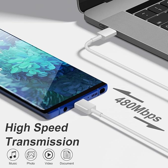 45W Type C Charger, 10FT USB C Charger 2-Pack iPhone 15 16 Charger with iPhone 16/16 Plus/16 Pro/16 Pro Max/iPhone 15/15 Pro Max/iPad Pro/AirPods/Galaxy S25 S24 S23 S22 S21,Android Charger(White)