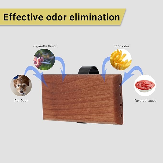 Yuoyar Wood Car Scents Air Freshener Visor Clips Diffuser Odors Eliminator (Jasmine-scented)