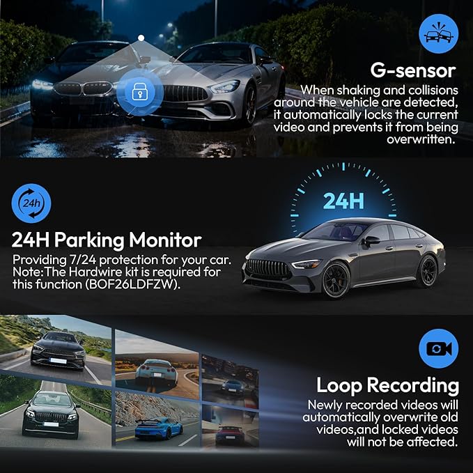 Front 4K Dash Cam for Toyota RAV4 2019-2021 LE Limited Premium XLE TRD Hybrid & RAV4 Prime 2021-2024 (Model A)(No Vent Hole),OEM-Style,Loop Recording,Easy Installation,WiFi & App,64G Card