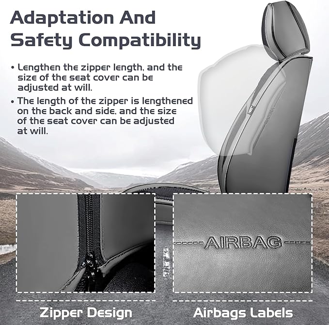 Truck Seat Covers for Nissan Frontier 2009-2026, Waterproof Premium Leather Full Coverage Car Seat Cover, Muscle Sport Style Auto Interior Seat Cover Sets (Front Set/Gray Black)