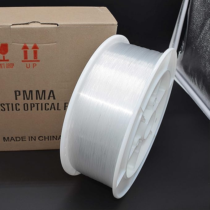 Ultra-Bright PMMA Plastic End Glow Optical Fiber Light for Fiber Optic Star Ceiling Light lamp Starlight Headliner kit for car Home(0.039in diameter/4921ft Per roll)