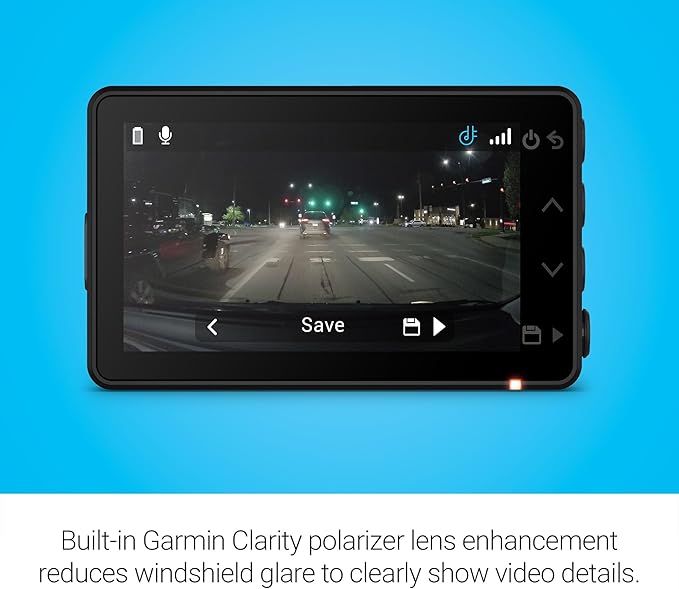 Garmin Dash Cam X110 Compact 1080p HD Camera | 140° FOV, Clarity Polarizer, Voice Control, GPS, 2.4" Display, Automatic Incident Detection Recording | Signature Series 64GB Micro SDXC Card