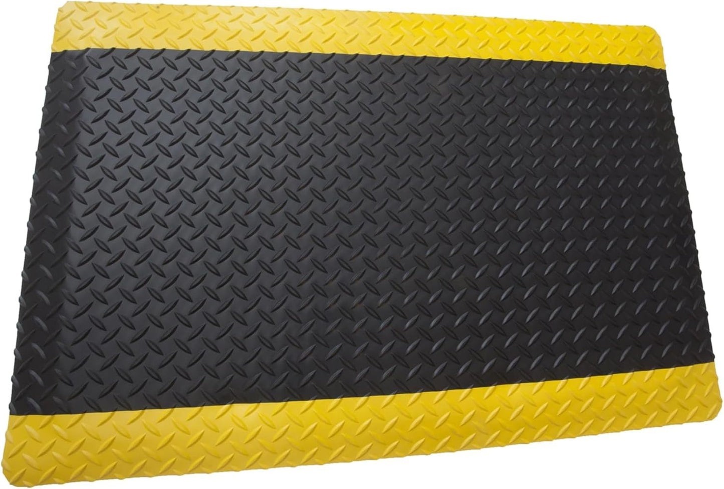 Rhino Mats, American Classic Diamond Anti-Fatigue Mats, Industrial Ergonomic Comfort Standing Mat for Work, Home, Garage, Office, Kitchen or Anywhere (Black/Yellow 1" Thick, 2 FT. x 13 FT.)