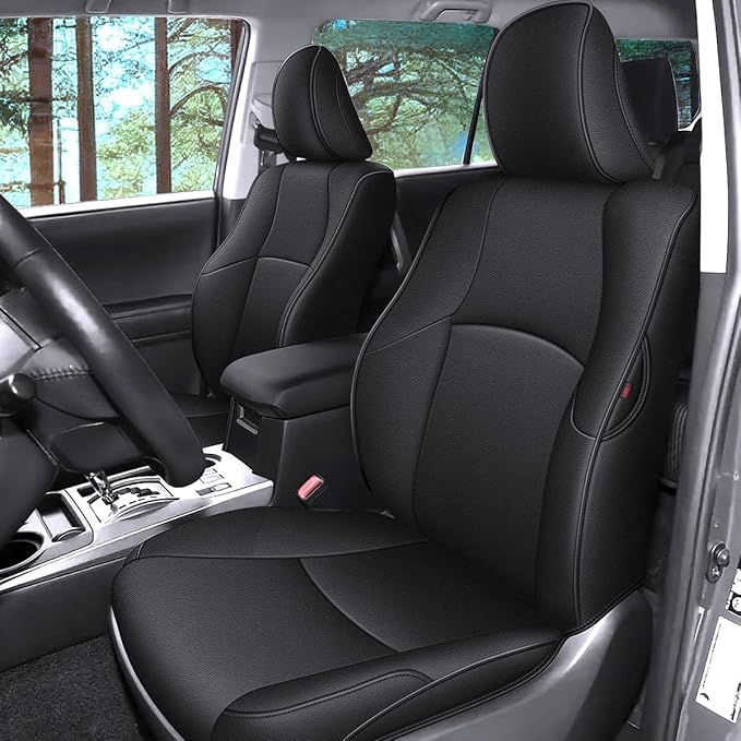 AOMSAZTO Custom Fit Seat Covers for Toyota 4Runner 2011-2024 Full Set Car Seats Cover for 4Runner Accessories Black(5 Seats Model Only)
