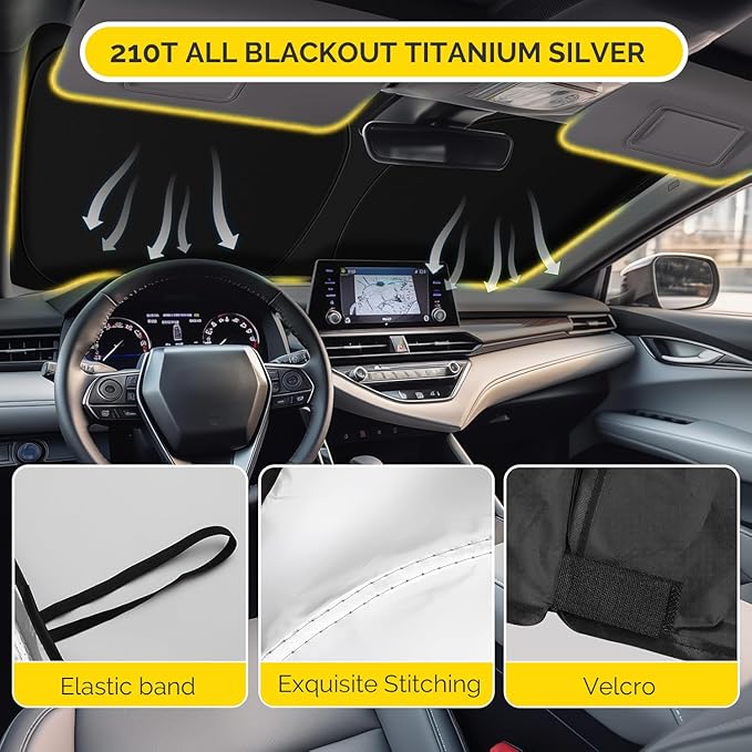 Car Windshield Sun Shade Compatible with 2023 2024 2025 2026 Kia Sportage NQ5 Accessories Foldable Front Window Sunshade Custom Windshield Cover Sun Visor Block UV Rays
