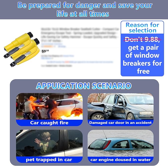 【Compatible with Honda Accord】 Seat Gap Filler,No Drop Seat Guard Compatible with Honda Accord,Drop Seat Guards for Cars(2Pcs),Emergency Keychain Car Escape Tool(2Pcs)