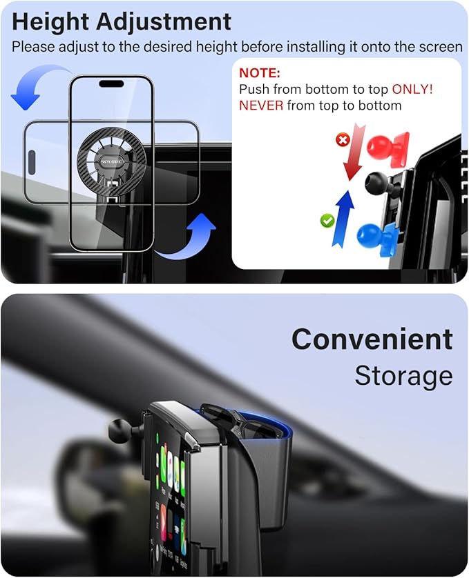 Car Phone Holder for Honda Civic 2022 2023 2024 2025 2026 Accessories 7/9-Inch Screen Fixed Clip, Automobile Cradles Magnetic Phone Mount Compatible with MagSafe, Strong Magnets Cell Phone Base